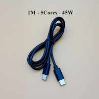 Kabel Data Pengisian Cepat USB-C ke USB-C 60W PD 30cm/1m, Kabel Daya 5-Core untuk Laptop dan Ponsel, Kabel Pengisian Cepat USB-C 60W PD