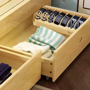 New Design Men's Tie Box Organizer Wood Hangers with Drawer Storage