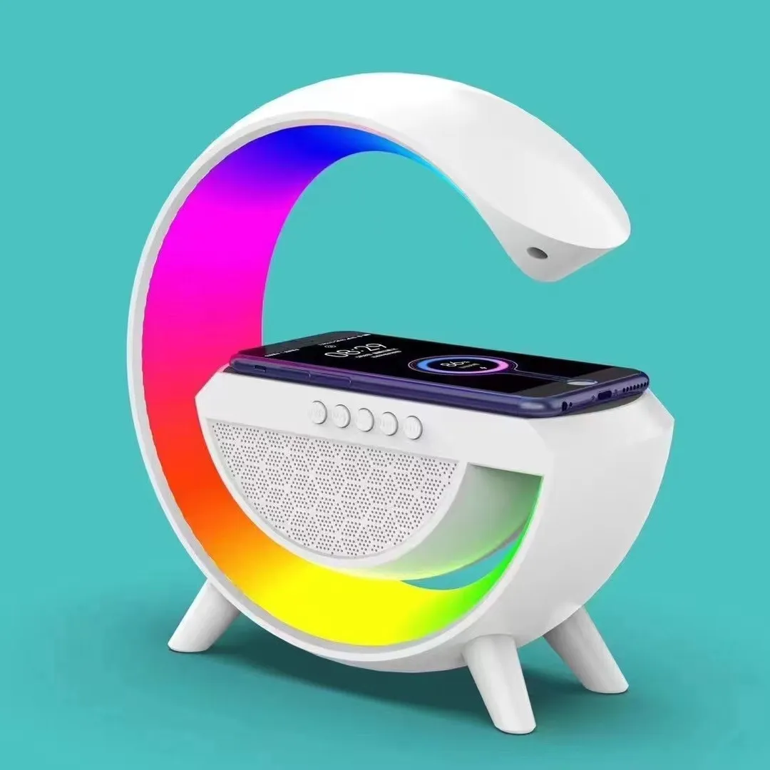 2023 Wireless Charger Rgb Speaker Colorful Atmosphere LED Night Light Smart Lamp for iPhone speakers bluetooth