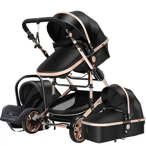 Baby Strollers Stroller Baby 4 In 1 Portable Travel Baby Carriage Folding Prams Aluminum Frame High Landscape Car For Newborn Baby Stroller