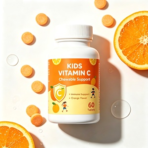 ODM OEM etiqueta privada Vitaminas C masticables para niños sabor naranja Suplemento para el apoyo inmunológico 60 tabletas - Product Image 1