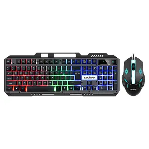 Factory customslogo good quality metal rgb lighting gaming keyboard and mouse