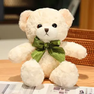Alta calidad logotipo personalizado lindo pequeño juguete de peluche regalo del Día de San Valentín marrón blanco oso de peluche