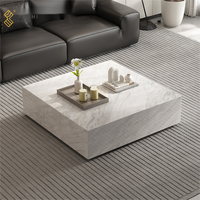 Table basse en marbre blanc Volakas de style minimaliste italien YUSHI pour salon