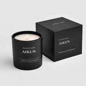 Bougie en cire de soja AIKUN en pot en céramique avec parfum d'huiles essentielles pour la maison, le spa et la chambre - Product Image 1