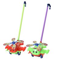 Jouets d'avion à pousser et à tirer avec poignée en plastique, animaux, homard, avion, avion de ligne avec lumière et musique pour enfants
