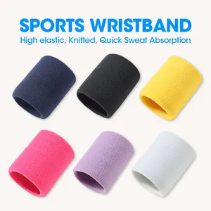 Alta Qualidade Bordado Tênis Tênis Esporte Pulseira Voleibol Badminton Ginásio Wrist Brace Suporte Sweat Band Toalha Pulseira