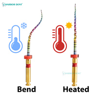 6 unids/caja de limas de oro de la serie Rainbow, limas de raíz de canal NiTi activadas por calor, puede doblar la lima rotativa de tratamiento endodóntico