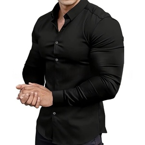 Camisa de Negocios para Hombre, Corte Ajustado, Manga Larga, Sin Plancha, Antiarrugas, Formal, Ropa de Trabajo, Casual, Verano - Product Image 1