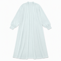 Abaya en tricot vert menthe sur mesure, ouverte sur le devant, à manches longues, robe kaftan musulmane, vêtements modestes du Moyen-Orient, fabrication OEM directe d'usine