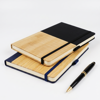 Cuaderno A5 Personalizado con Impresión Creativa a Color, Cubierta de Madera y Cuero, Encuadernación Cosida, con 100 Hojas, para Oficina o Viajes, Promocional