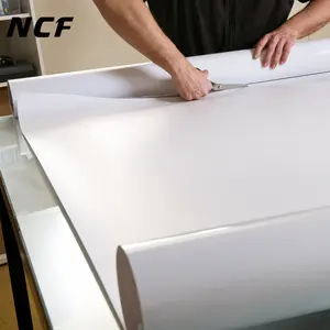 NCF bisa dicetak putih sangat mengkilap super tack lem abu-abu vinil perekat diri