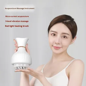 Electric Meridian <b>Brush</b> Whole Body Warm Massager Red Light Heat Cupping Facial Features Household Microcurrent Pulse Massage - Product Image 4