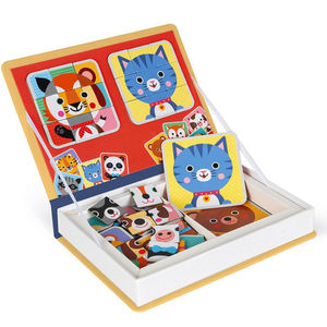 Livre magnétique personnalisé, 80 pièces, mélange et match magnétiques de visages d'<span class=keywords><strong>animaux</strong></span> pour la créativité et la motricité, livre de puzzle - Product Image 6