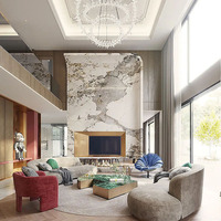 Tuiles de marbre rétro-éclairées de Patagonie brésilienne Résidence polie translucide Hôtels Villas Conception graphique de comptoir en calcite