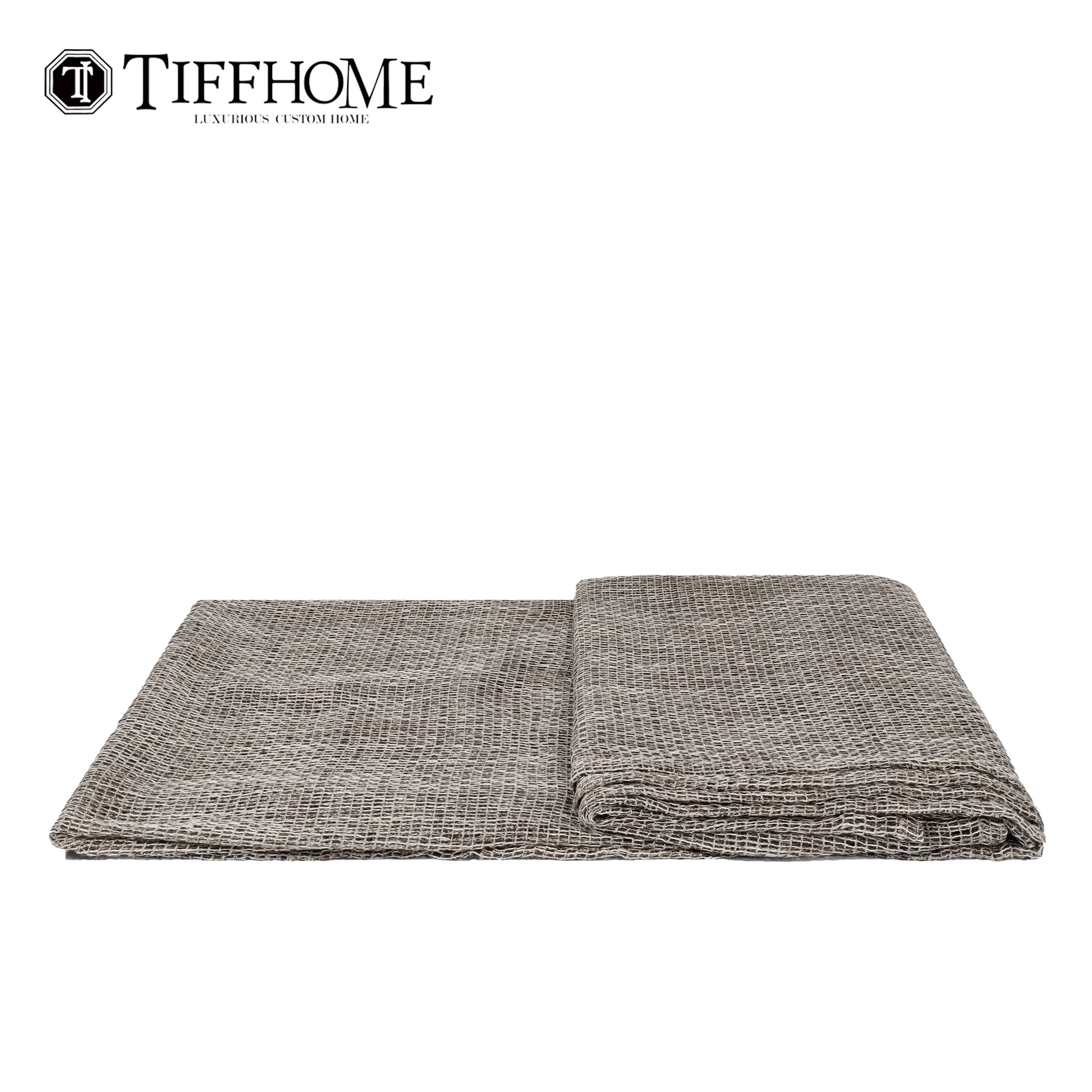 Tiff Home Wholesale Customization 240*70cm Eco-Friendly 100% Polyester Grey Gauze Throw Blankets