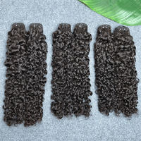 Lot de 3 mèches de cheveux humains bouclés birmans, noir naturel, ondulation naturelle, 28 pouces, extensions de tissage de cheveux vierges Remy 10A, vente en gros