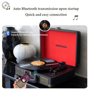 Trong Kho Giá cả phải chăng thấp moq 3-tốc độ bt5.0 + Hi-Fi Stereo xách tay vali Turntable Vinyl ghi âm Máy nghe nhạc với xây dựng trong loa - Product Image 6