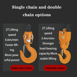 Palans électriques à chaîne en acier à vitesse <span class=keywords><strong>de</strong></span> <span class=keywords><strong>levage</strong></span> rapide 1-3 tonnes 220V triphasé pour usine <span class=keywords><strong>de</strong></span> fabrication avec prix <span class=keywords><strong>de</strong></span> gros - Product Image 5