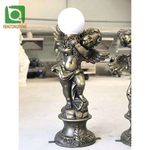Estatua de lámpara de Ángel para niños de fibra de vidrio estatua de figura occidental - Product Image 4