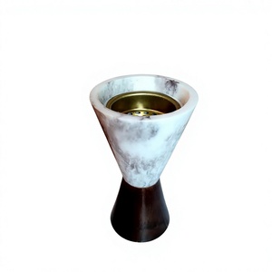 Quemador de Incienso Artístico Religioso de Madera de Acacia y Resina Epoxi Ecológica Hecho a Mano Golden Horizon Noor para Decoración Festiva - Product Image 1