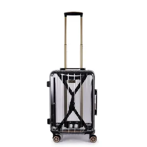 定制内衬行李箱塑料透明行李箱可折叠折叠行李箱