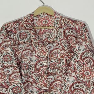 Excelente Conjunto de Pijama Floral Estampado de Algodón, Ropa de Dormir y de Estar para Mujer, Estilo Bohemio, Regalo de Verano - Product Image 6