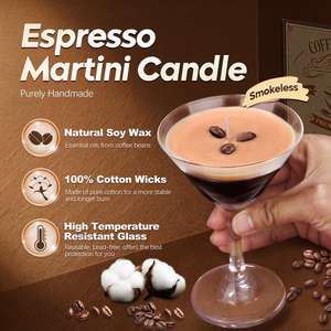 Candela Profumata al Caffè Espresso Martini in Cera di Soia, Confezione Regalo di Lusso per Casa, Hotel, Ufficio - Product Image 4