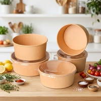 Bols à salade jetables en papier kraft à paroi simple de qualité alimentaire King Garden, utilisation industrielle, diamètre personnalisable, impression sérigraphique