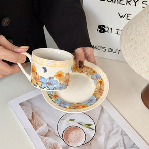 Summer Flower Coffee Cup Saucer Set High Beauty <b>Mug</b> Gift Box Practical Opening Ceremony Souvenir Gift - Product Image 2