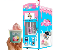 Nouveau modèle Distributeur automatique de crème glacée molle au yaourt 24 h/24 Système de paiement par jeton avec code QR Distributeur automatique de crème glacée