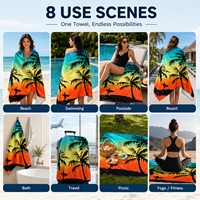 Modern Printed Microfibre Beach Towel for Adults 200x90cm Sand-Free Quick-Dry