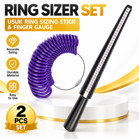 Kit d'outils de mesure professionnels britanniques/américains pour la création de bijoux DIY – Ensemble de jauges de mesure pour bagues (UK/US)