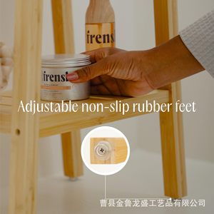Jin Lulongsheng <b>Bamboo</b> Bathroom <b>Stool</b> Double Layer With Storage Shelf Soap Tray Hooks For Small Bathroom - Product Image 4