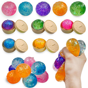 Jouet anti-stress transfrontalier très populaire, boule de décompression scintillante et colorée en forme de boulette vapeur - Product Image 1