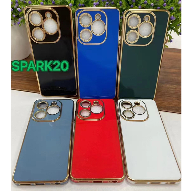 CD Pattern 6D Electroplated Protective case for Tecno Spark 20 Pro Plus 20C Soft Silicone TPU Flip case for Tecno Spark Go 2024