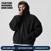 Sweat-shirts personnalisés de haute qualité pour hommes, en molleton de coton épais, vierges, entièrement zippés, avec poches kangourou, coupe oversize et cordon de serrage, pour le streetwear