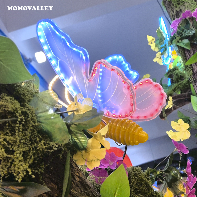 Momovalley 2026 Trending Products Wedding Decoration Movement Flying Color Changing butterfly Garden Light Christmas Decoration