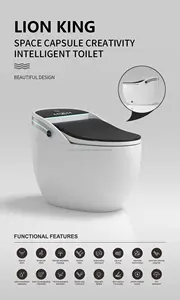 Armario inteligente con descarga desenchufada BTO, WC moderno montado en el suelo, forma de huevo, una pieza inteligente, inodoro inteligente, vaso sanitario