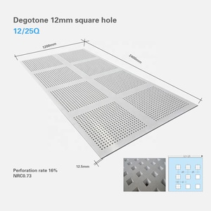 Plaque de plâtre perforée 12mm2x4 2x8 Plafond Tuile acoustique Plaque de plâtre 12mm Trou carré rond - Product Image 2
