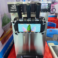 Crème glacée molle commerciale de 3 saveurs faisant la machine fabricant professionnel de LED d'affichage numérique Machine à crème glacée molle de service