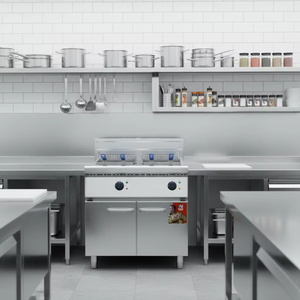 Équipement de restauration <span class=keywords><strong>pour</strong></span> restaurant en parfait état, <span class=keywords><strong>friteuse</strong></span> électrique de cuisine, <span class=keywords><strong>friteuse</strong></span> commerciale à 2 bacs avec double contrôle de température - Product Image 3