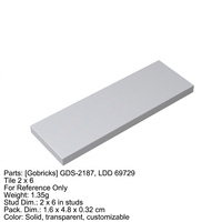 Bloques de Construcción Compatibles con Gobricks, Suministro de Fábrica en Stock, GDS-2187, Bloques de Construcción al por Mayor, LDD 69729, Piezas de Azulejo 2x6