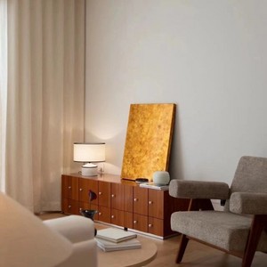 Mueble de Salón de Madera Maciza, Aparador de Almacenamiento de Madera de Cerezo, Diseño Moderno y Minimalista - Product Image 1