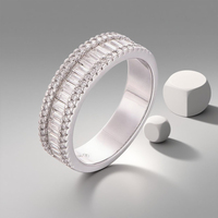 Moissanite Diamant Hommes Bague En Argent Sterling 925 Bijoux Bague À La Mode Couple Anneaux Peut Être Personnalisé et En Gros