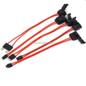 custom automotive mini small medium type car extension fuse holder wire cable