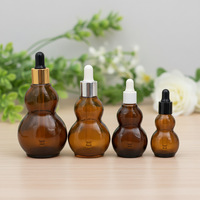 Flacon compte-gouttes en verre brun durable de 10 ml, scintillant, double forme creuse, anti-fuite, pour sérum de soin de la peau, huile essentielle, diffuseur à bâtonnets