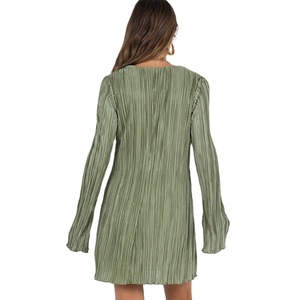 เดรสแขนยาวมินิสไตล์วินเทจผ้าโพลีเอสเตอร์ 100% สำหรับฤดูใบไม้ร่วง ขายดีรุ่นใหม่ - Product Image 2