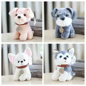 Promocional al por mayor lindo pequeño cachorro perro relleno Animal juguetes de peluche niños regalos garra máquina muñecas