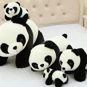 Realistic Custom Panda Doll Plush Toy Black And White Panda Pillow Bear Doll For Baby Kids